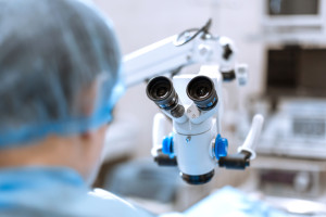 He has presbyopia, a visual defect and cataracts. 15 minutes and he doesn't have to wear glasses