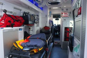 Patients are being evacuated from the intensive care unit in Giżycko. The hospital was flooded after heavy rainfall.