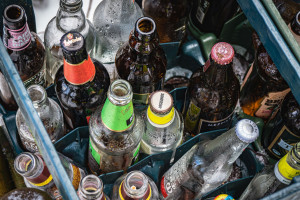 A pharmacy like a warehouse for dirty beer bottles?